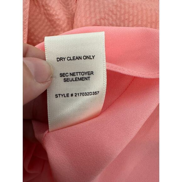 Rebecca Taylor Silk Flutter A-Line Dress Size 4 peach - Picture 10 of 11